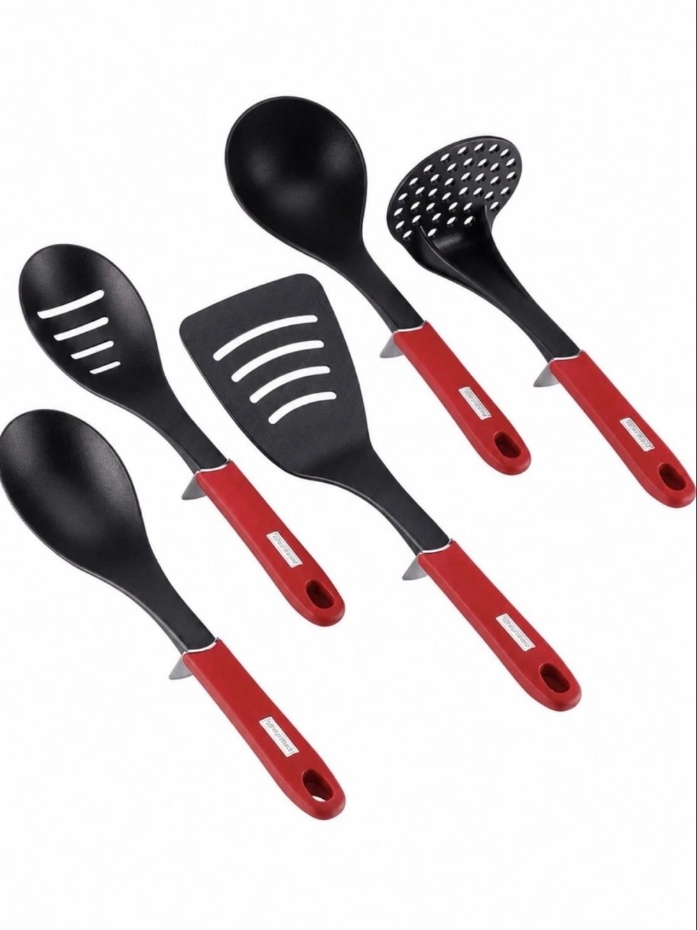 Silverstone Nonstick  Cooking 5 Piece Tool Set Chili Red  Cookstand Utensils NEW